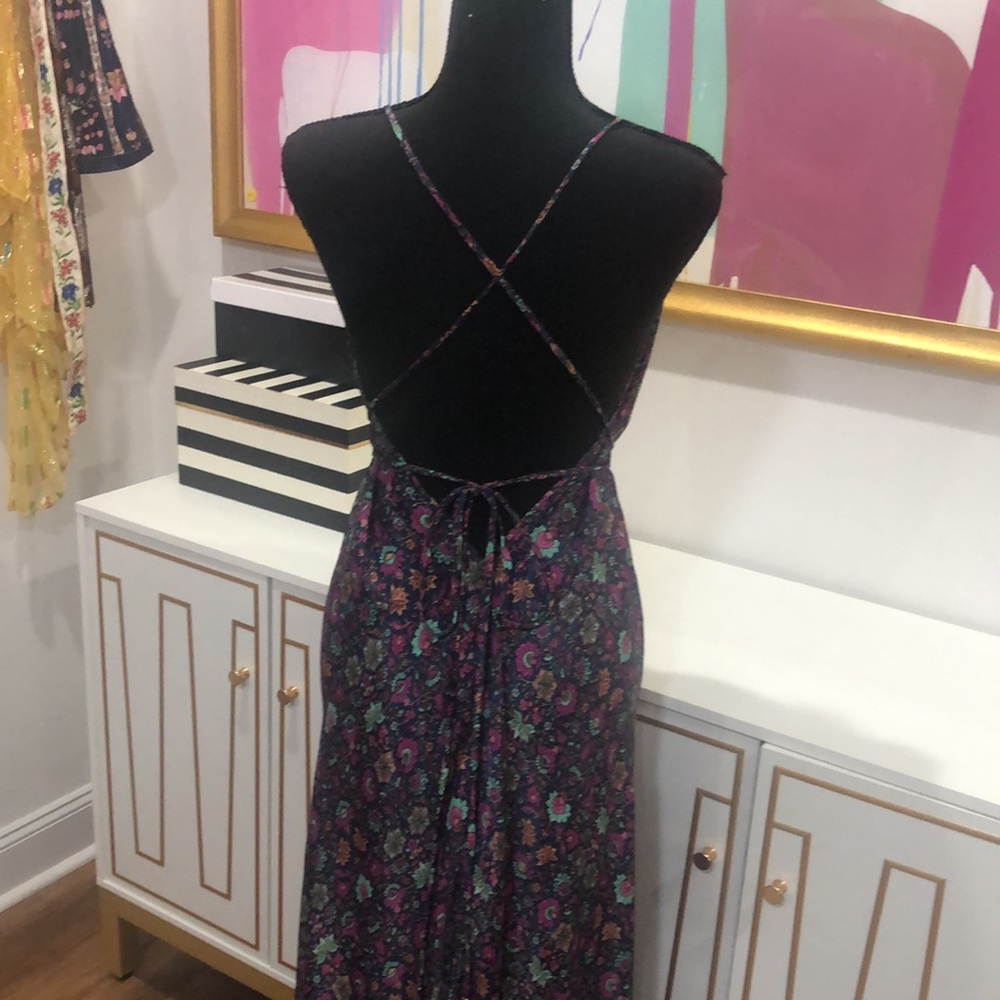 Silk Floral Maxi Dress - One Size - Picture 7 of 8